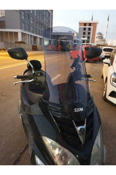 MOTOCAM SYM Joyride 200 Siperlik Ön Cam 2009-2018 Model 53cm Füme Renkli 4mm - Resim 2