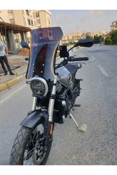 MOTOCAM Voge ACX 525 Siperlik Ön Cam 2023-2025 Model 58cm Siyah Renkli 4mm - Resim 2