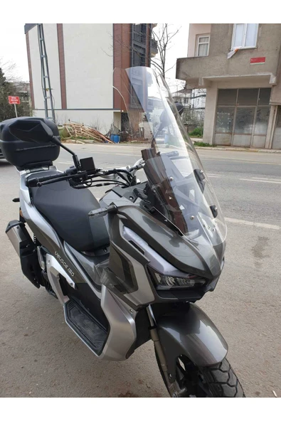 MOTOCAM RKS Veloce 150 Siperlik Ön Cam 2023-2025 Model 65cm Şeffaf Renkli 4mm ORTA BOYLU CAM - Resim 3