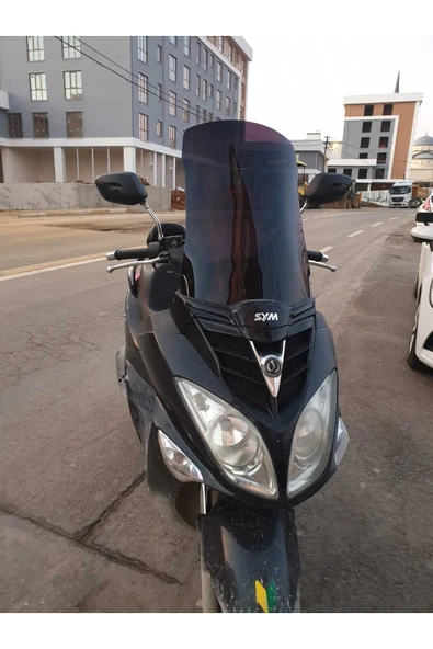 MOTOCAM SYM Joyride 200 Siperlik Ön Cam 2009-2018 Model 53cm Siyah Renkli 4mm - Resim 3