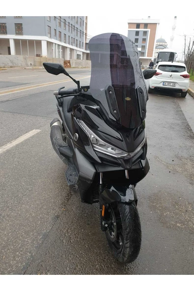MOTOCAM Voge SR4 Siperlik Ön Cam 2022-2025 Model 78cm Siyah Renkli 4mm UZUN CAM İADESİ YOKTUR - 2