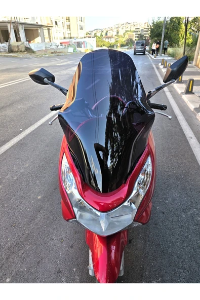 MOTOCAM Honda PCX Siperlik Ön Cam 2011-2013 Model 59cm Siyah Renkli ORTA BOYLU CAM ürün görseli