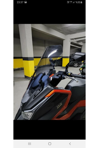 MOTOCAM Kymco DTX 360 Siperlik Ön Cam 2021-2023 Model 65cm Füme Renkli 4mm UZUN CAM - 3
