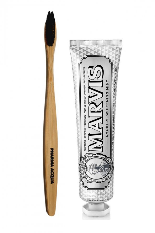 Pharma Acqua Bambu Diş Fırçası + Marvis Smokers Whitening Mint 85 ML