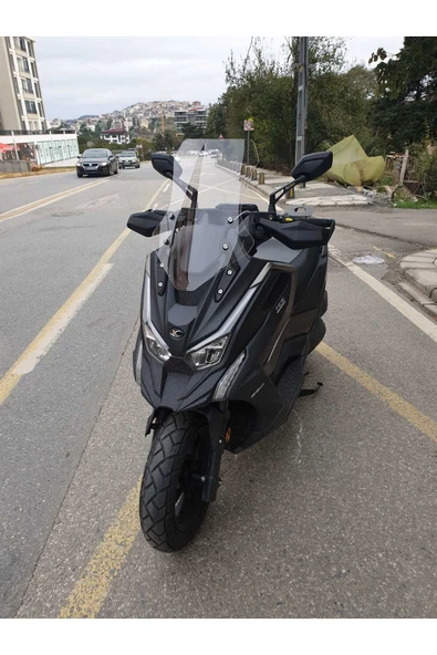 MOTOCAM Kymco DTX 250-360 Siperlik Ön Cam 2021-2025 Model 55cm şeffaf Renkli 4mm - Resim 3