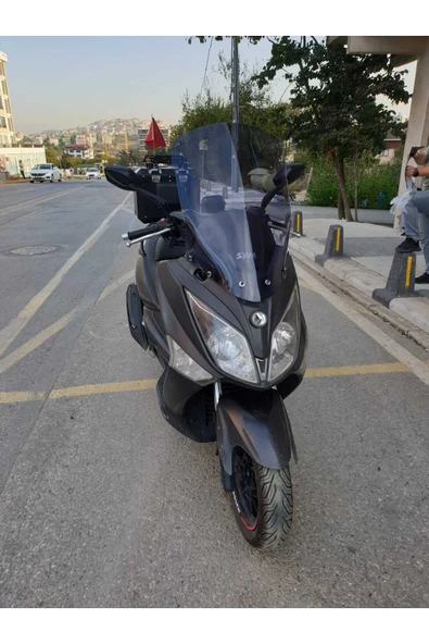 MOTOCAM SYM Joymax 250 İ Siperlik Ön Cam 2013-2016 Model 65cm Füme Renkli 4mm ORTA BOYLU CAM - Resim 3