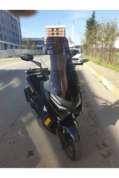 MOTOCAM Kymco Krv 200 Siperlik Ön Cam 2022-2025 Model 75cm Siyah Renkli 4mm UZUN CAM - 3