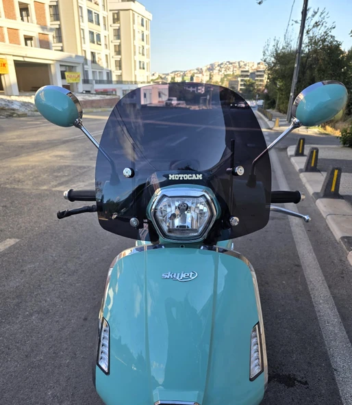 MOTOCAM Skyjet Bellina Ön Cam 2024-2025 Model 37cm Siyah Renkli 4mm APARATSIZDIR ürün görseli
