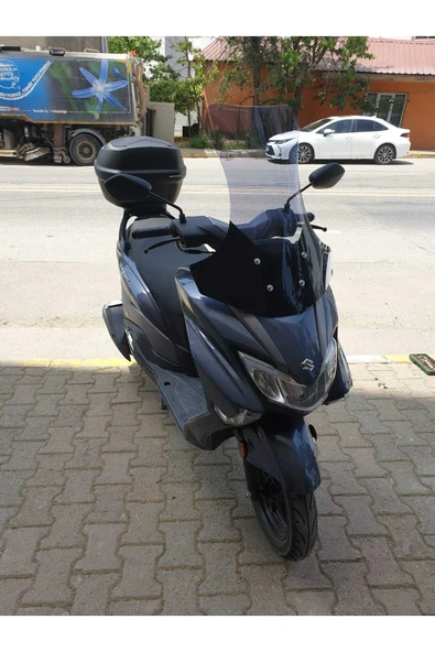 MOTOCAM Suzuki Burgman Street EX 125 Siperlik Ön Cam 2023-2025 Model 62cm Füme Renkli 4mm - Resim 3