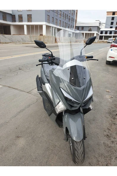 MOTOCAM Volta Apec Apx5 Siperlik Ön Cam 2023-2025 Model 57cm Şeffaf Renkli 4mm KISA SPOR CAM - Resim 2