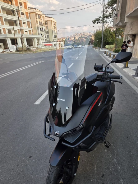 MOTOCAM RKS Lince 125 Siperlik Ön Cam 2021-2025 Model 78cm Şeffaf Renkli 4mm UZUN CAM - Resim 3