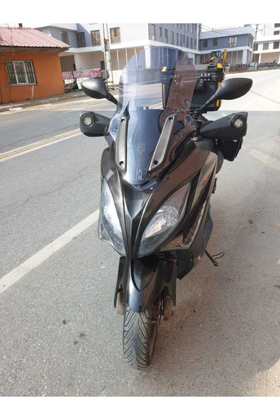 MOTOCAM Kymco Xciting 250 500 R Siperlik Ön Cam 2010-2011 Model 72cm Füme Renkli 4mm UZUN CAM - Resim 3