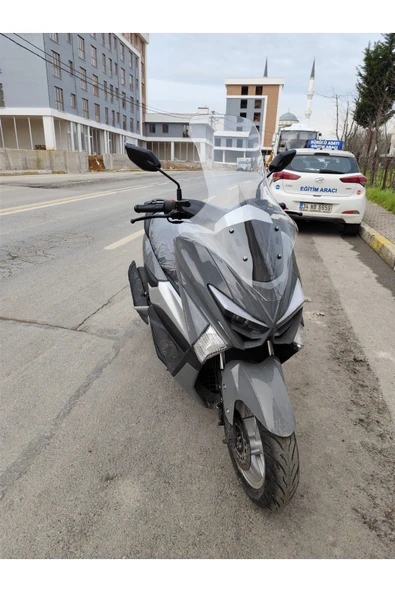 MOTOCAM Volta Apec Apx5 Siperlik Ön Cam 2023-2025 Model 78cm şeffaf Renkli 4mm UZUN CAM - Resim 2