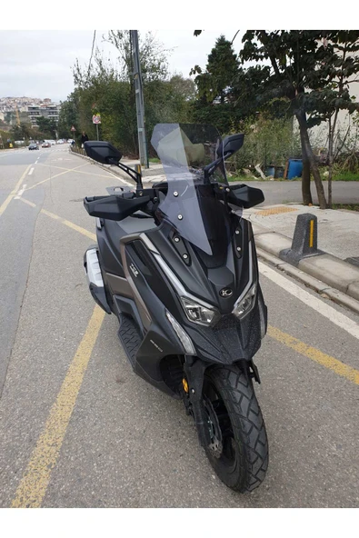 MOTOCAM Kymco DTX 250-360 Siperlik Ön Cam 2021-2025 Model 55cm Füme Renkli 4mm - Resim 3