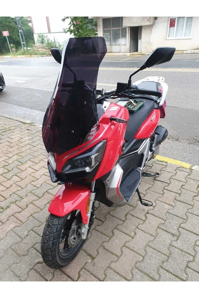 MOTOCAM RKS Reale 125 Siperlik Ön Cam 2023-2025 Model 65cm Siyah Renkli 4mm ORTA BOYLU CAM - Resim 2