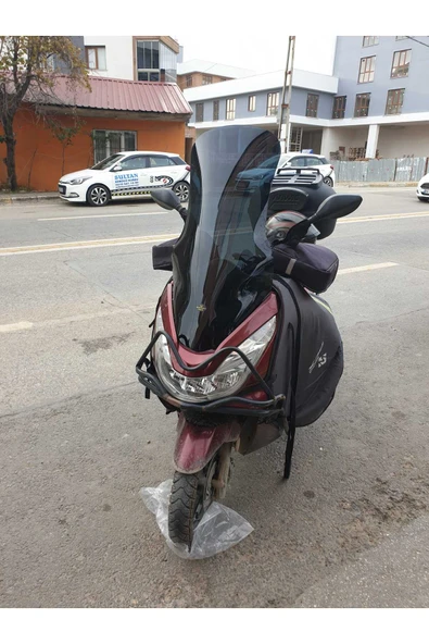 MOTOCAM Honda PCX Siperlik Ön Cam 2014-2017 Model 83cm Siyah Renkli 4mm UZUN CAM - Resim 2