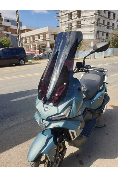 MOTOCAM SYM Adx 125 Siperlik Ön Cam 2023-2025 Model 70cm Siyah Renkli 4mm UZUN CAM - Resim 3