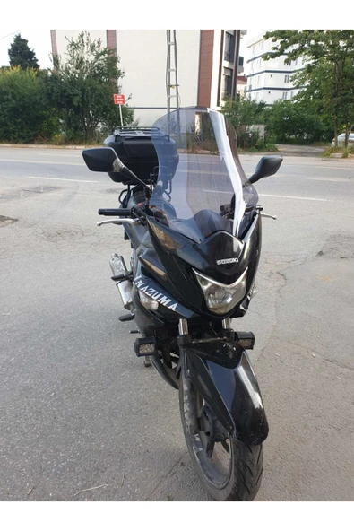 MOTOCAM Suzuki İnazuma GW 250F Siperlik Ön Cam 2012-2017 Model 50cm Füme Renkli 4mm - Resim 3