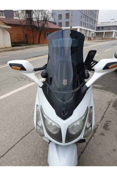 MOTOCAM SYM Gts Evo 250 Siperlik Ön Cam 2006-2015 Model 53cm Siyah Renkli 4mm - Resim 3