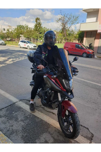 MOTOCAM Honda NC 700 750 X Siperlik Ön Cam 2016-2020 Model 59cm Siyah Renkli 4mm UZUN CAM - Resim 2