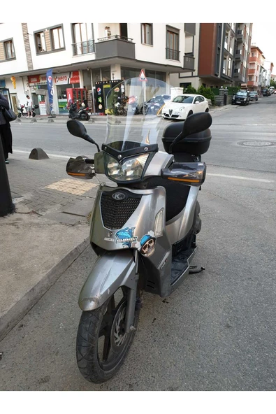 MOTOCAM Kymco People S 200 Siperlik Ön Cam 2011 Model 48cm Şeffaf Renkli 4mm UZUN CAM - Resim 3