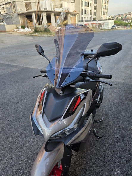 MOTOCAM Yamaha MiO Aerox Siperlik Ön Cam 54cm Füme Renkli 4mm - Resim 3