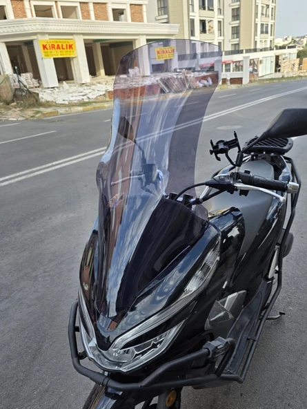 MOTOCAM Honda PCX Siperlik Ön Cam 2018-2020 Model 83cm Füme Renkli UZUN CAM - Resim 3