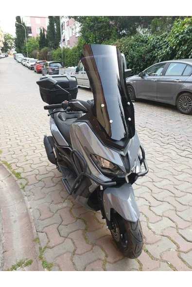 MOTOCAM Küba Novax 200 Siperlik Ön Cam 2023-2025 Model 65cm Siyah Renkli 4mm UZUN CAM - Resim 2