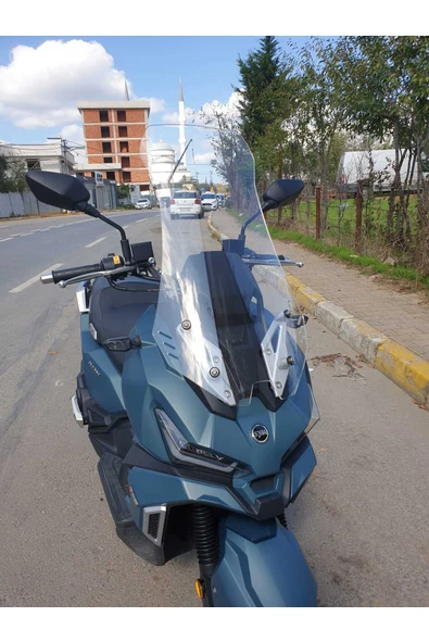 MOTOCAM SYM Adx 125 Siperlik Ön Cam 2023-2025 Model 62cm Şeffaf Renkli 4mm - Resim 3