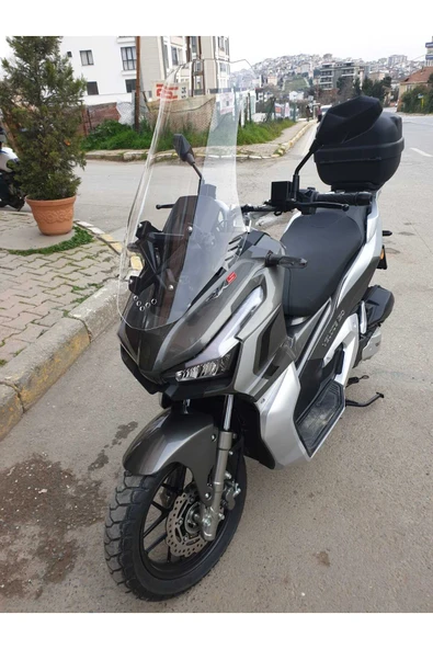 MOTOCAM RKS Veloce 150 Siperlik Ön Cam 2023-2025 Model 65cm Şeffaf Renkli 4mm ORTA BOYLU CAM - Resim 2