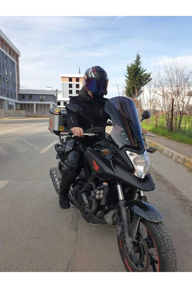 MOTOCAM Honda NC 700 750 X Siperlik Ön Cam 2012-2015 Model 59cm Siyah Renkli 4mm UZUN CAM - Resim 2