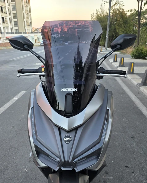MOTOCAM Sym JET 14 EVO 200 PLUS Siperlik Ön Cam 2023-2025 Model 45cm Siyah Renkli 4mm ürün görseli