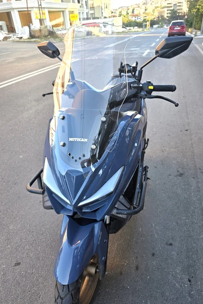 MOTOCAM Küba Newcity 125 Siperlik Ön Cam 2023-2025 Model 65cm Şeffaf Renkli 4mm ORTA BOYLU - Resim 3