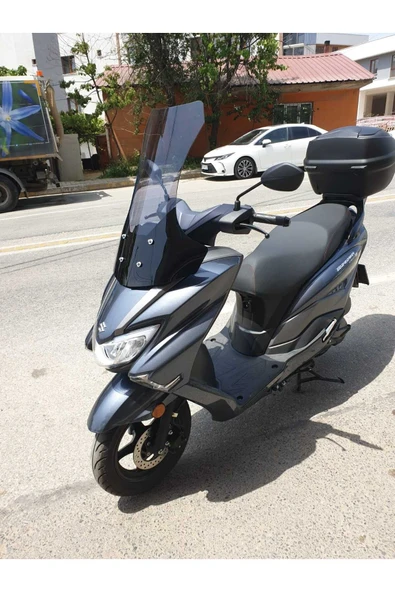 MOTOCAM Suzuki Burgman Street EX 125 Siperlik Ön Cam 2023-2025 Model 62cm Füme Renkli 4mm - Resim 2