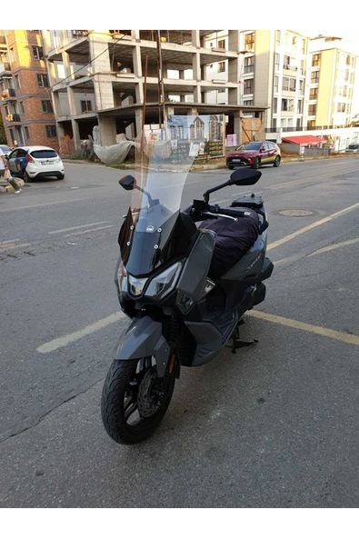 MOTOCAM SYM Joyride 300 Siperlik Ön Cam 2023-2025 Model 75cm Şeffaf Renkli 4mm UZUN CAM - Resim 2