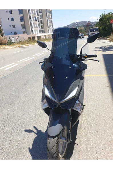 MOTOCAM Volta Apec Apx5 Siperlik Ön Cam 2023-2025 Model 78cm Siyah Renkli 4mm UZUN CAM - Resim 3