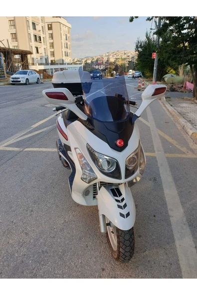 MOTOCAM SYM Gts Evo 250 Siperlik Ön Cam 2006-2015 Model 63cm Füme Renkli 4mm 10cm daha Uzun - Resim 2