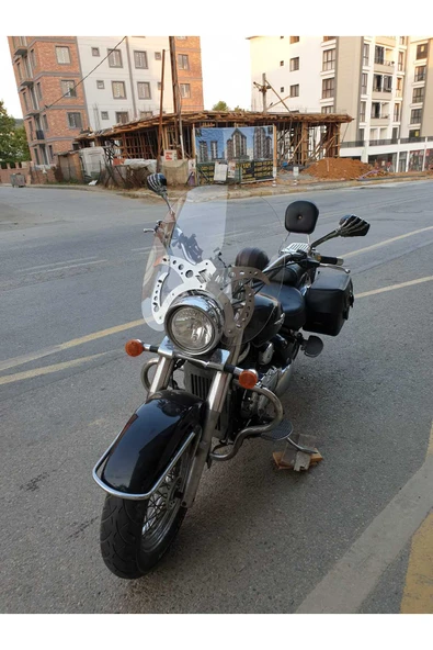 MOTOCAM Suzuki V-VL-C Siperlik Ön Cam 2001-2013 Model 61cm Şeffaf Renkli 4mm APARATSIZDIR - Resim 3