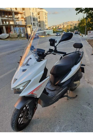 MOTOCAM Motolüx Mtx 125 Siperlik Ön Cam 2022-2025 Model 65cm Şeffaf Renkli 4mm ORTA BOYLU CAM - Resim 3