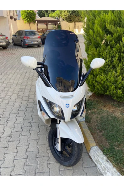 MOTOCAM Piaggio X Evo 250-400 Siperlik Ön Cam 2009-2016 Model 70cm Siyah Renkli 4mm - 3