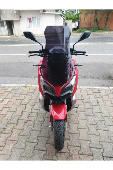 MOTOCAM RKS Reale 125 Siperlik Ön Cam 2023-2025 Model 65cm Siyah Renkli 4mm ORTA BOYLU CAM - 1