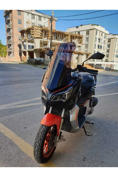 MOTOCAM QJ ATR 125 Siperlik Ön Cam 2023-2025 Model 75cm Siyah Renkli 4mm UZUN CAM - Resim 3