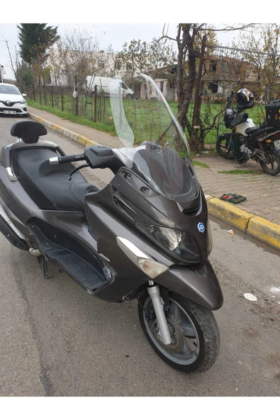 MOTOCAM Piaggio X Evo 250-400 Siperlik Ön Cam 2009-2016 Model 58cm Şeffaf Renkli 4mm - 3