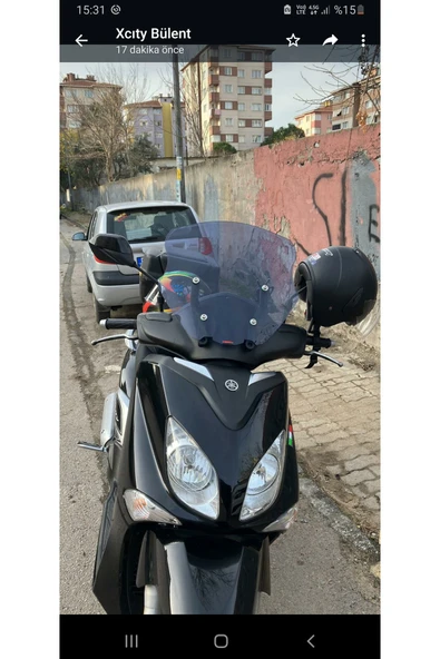 MOTOCAM Yamaha Xcity 250 Siperlik Ön Cam 2007-2017 Model 40cm Füme Renkli 4mm - Resim 2
