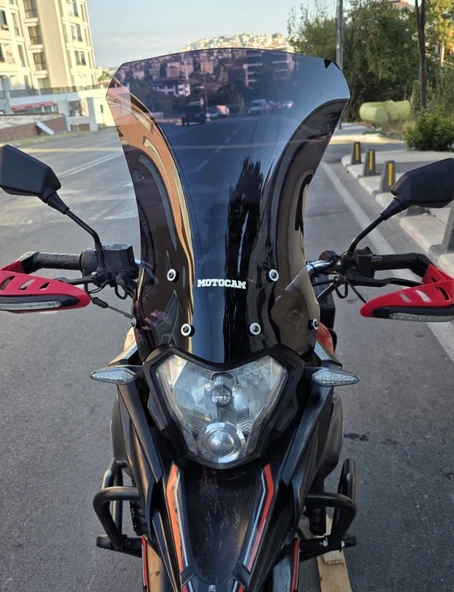 MOTOCAM Mondial Rx3 İ Evo Siperlik Ön Cam 2015-2022 Model 52cm Siyah Renkli 4mm UZUN CAM ürün görseli
