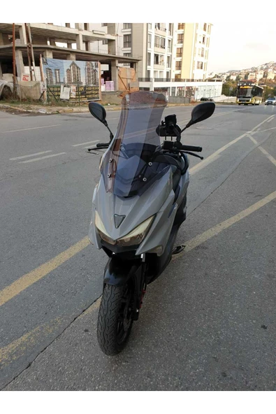 MOTOCAM Motolüx Mtx 125 Siperlik Ön Cam 2022-2025 Model 75cm Füme Renkli 4mm UZUN CAM - Resim 3