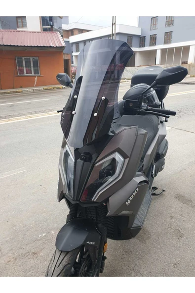 MOTOCAM Yuki Defender Siperlik Ön Cam 2023-2025 Model 63cm Siyah Renkli 4mm - Resim 3