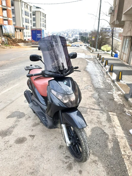 MOTOCAM Piaggio Beverly 250 Siperlik Ön Cam 2005-2007 Model 53cm Siyah Renkli 4mm UZUN CAM - Resim 2