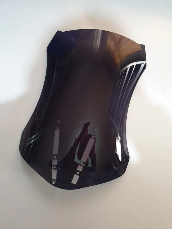 MOTOCAM Zontes ZT 350 T2 Siperlik Ön Cam 2025 Model 55cm Siyah Renkli 3mm - Resim 3
