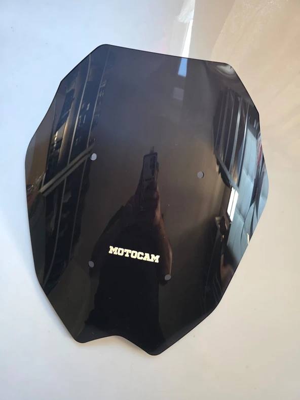 MOTOCAM Yamaha Nmax Siperlik Ön Cam 2025 Model 44cm Siyah Renkli 4mm Spor Cam - Resim 3